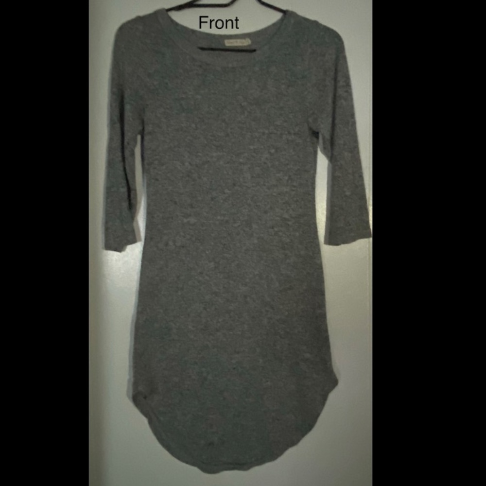 grey dress- short sleeve -body hugging
